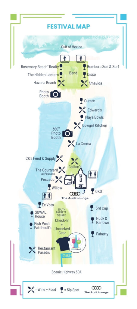 Rosemary Beach Uncorked 2024 Festival Map